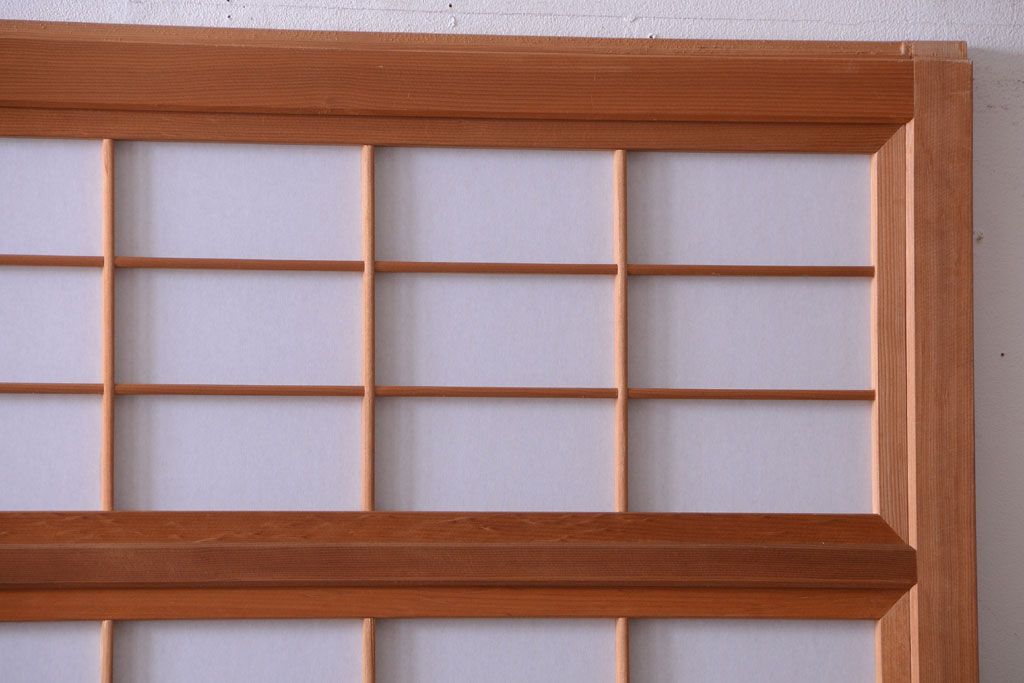 アンティーク　高級品!腰板欅材の木味障子格子戸2枚セット