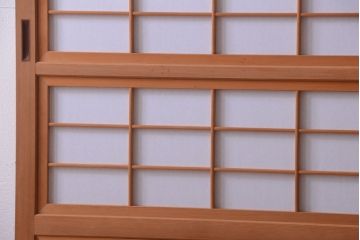 アンティーク　高級品!腰板欅材の木味障子格子戸2枚セット