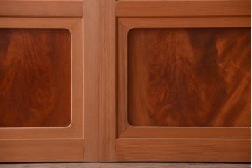 アンティーク　高級品!腰板欅材の木味障子格子戸2枚セット