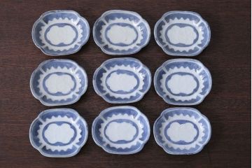 アンティーク雑貨　和製アンティーク　陽刻　梅の図　小皿9枚セット