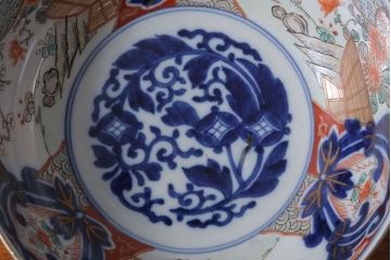 アンティーク雑貨　アンティーク　江戸〜明治期　色絵染付　三つ重ね鉢(お皿)