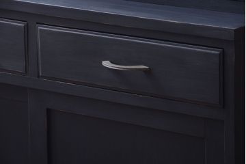 アンティーク家具　アンティークペイント　モールガラス入り!シンプルなカップボード(食器棚)