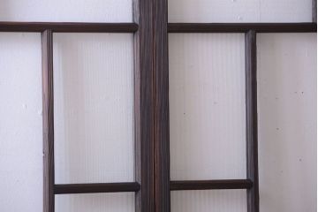 古民具・骨董　モールガラス入り!モダンなアンティークガラス戸4枚セット