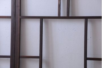 古民具・骨董　モールガラス入り!モダンなアンティークガラス戸4枚セット