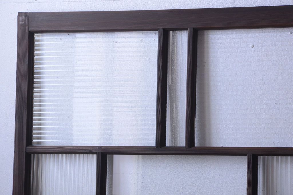 古民具・骨董　モールガラス入り!モダンなアンティークガラス戸4枚セット