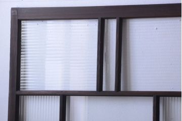 古民具・骨董　モールガラス入り!モダンなアンティークガラス戸4枚セット