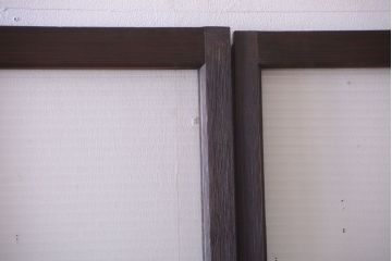 古民具・骨董　モールガラス入り!モダンなアンティークガラス戸4枚セット