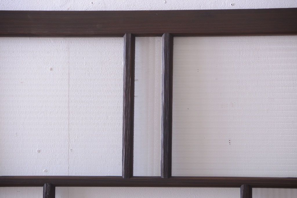 古民具・骨董　モールガラス入り!モダンなアンティークガラス戸4枚セット