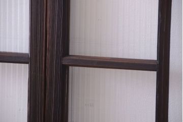 古民具・骨董　モールガラス入り!モダンなアンティークガラス戸4枚セット