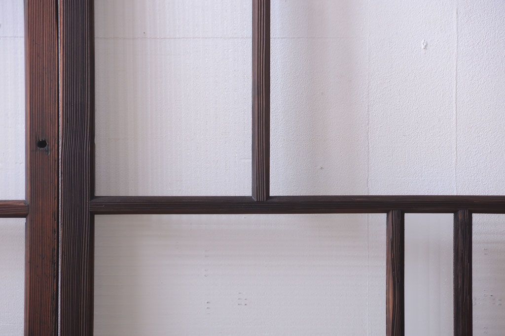 古民具・骨董　モールガラス入り!モダンなアンティークガラス戸4枚セット