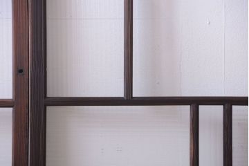 古民具・骨董　モールガラス入り!モダンなアンティークガラス戸4枚セット