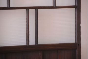 古民具・骨董　モールガラス入り!モダンなアンティークガラス戸4枚セット