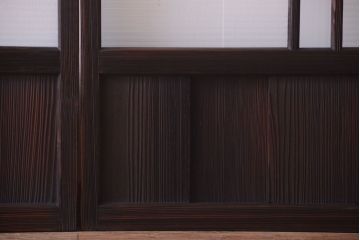 古民具・骨董　モールガラス入り!モダンなアンティークガラス戸4枚セット