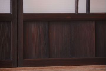 古民具・骨董　モールガラス入り!モダンなアンティークガラス戸4枚セット