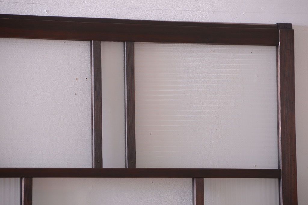 古民具・骨董　モールガラス入り!モダンなアンティークガラス戸4枚セット