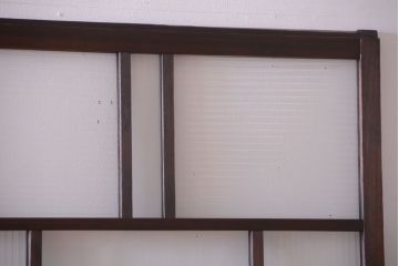 古民具・骨董　モールガラス入り!モダンなアンティークガラス戸4枚セット