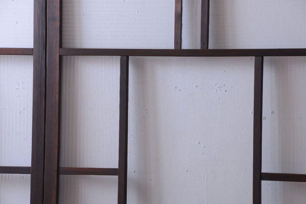 古民具・骨董　モールガラス入り!モダンなアンティークガラス戸4枚セット