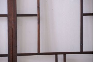 古民具・骨董　モールガラス入り!モダンなアンティークガラス戸4枚セット