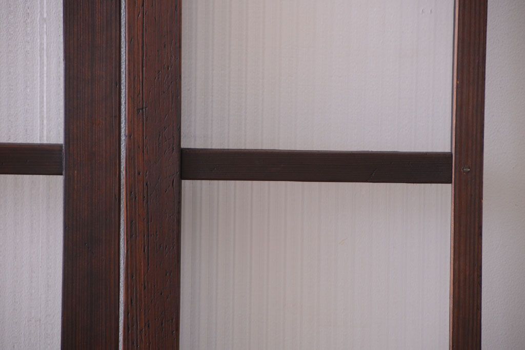 古民具・骨董　モールガラス入り!モダンなアンティークガラス戸4枚セット