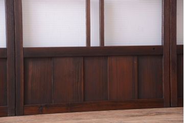 古民具・骨董　モールガラス入り!モダンなアンティークガラス戸4枚セット