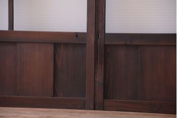 古民具・骨董　モールガラス入り!モダンなアンティークガラス戸4枚セット