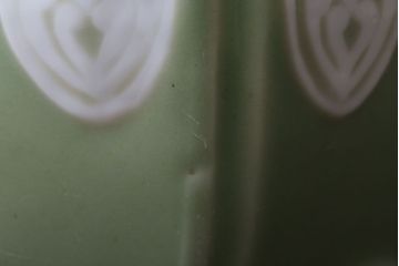 アンティーク雑貨　古民具・骨董　陽刻六角青磁植木鉢