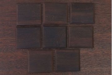 アンティーク雑貨　江戸期　元治元年　木製小皿　8枚セット(黒檀?)