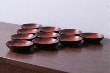 アンティーク雑貨　アンティーク　江戸期　元治二年!桐製小皿10枚セット