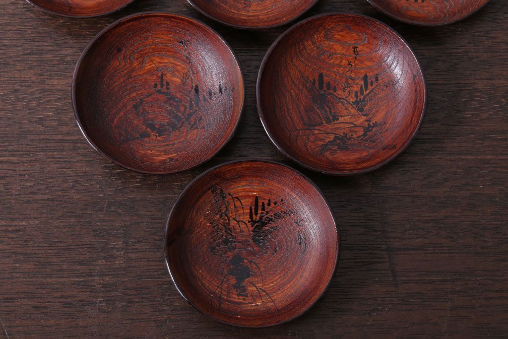 アンティーク雑貨　アンティーク　江戸期　元治二年!桐製小皿10枚セット