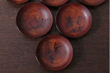 アンティーク雑貨　アンティーク　江戸期　元治二年!桐製小皿10枚セット