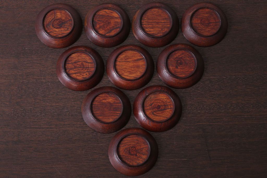 アンティーク雑貨　アンティーク　江戸期　元治二年!桐製小皿10枚セット