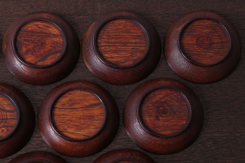 アンティーク雑貨　アンティーク　江戸期　元治二年!桐製小皿10枚セット