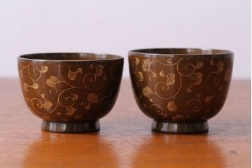 アンティーク雑貨　アンティーク　明治〜大正!沈金蒔絵木製お椀・皿など15点セット