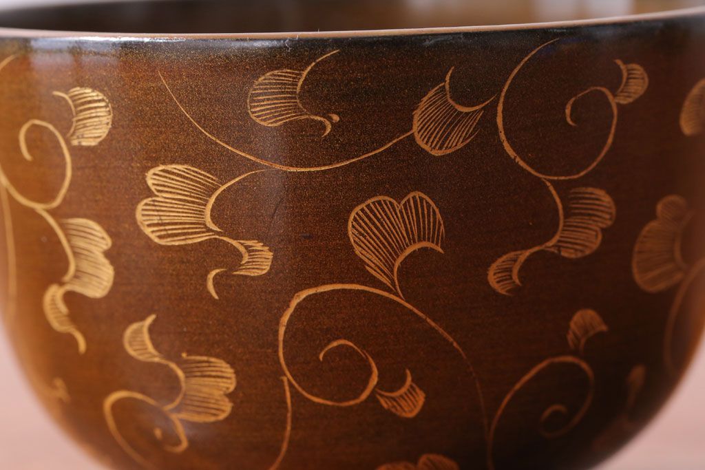 アンティーク雑貨　アンティーク　明治〜大正!沈金蒔絵木製お椀・皿など15点セット