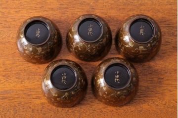 アンティーク雑貨　アンティーク　明治〜大正!沈金蒔絵木製お椀・皿など15点セット