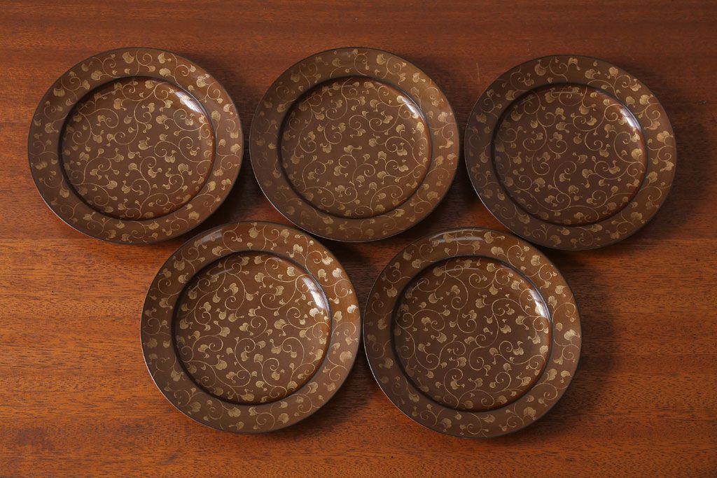 アンティーク雑貨　アンティーク　明治〜大正!沈金蒔絵木製お椀・皿など15点セット