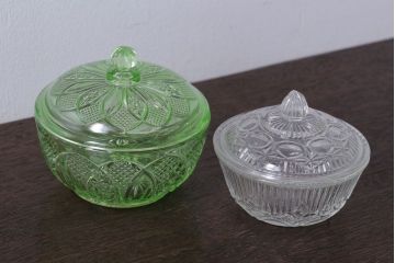 アンティーク雑貨　アンティーク　レトロなガラスのキャンディーポット2点セット