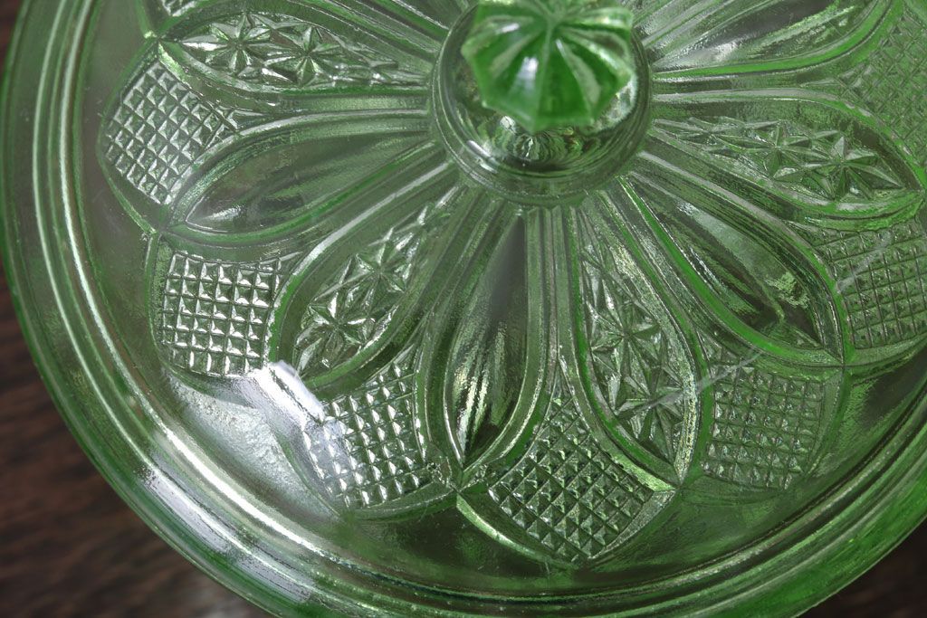 アンティーク雑貨　アンティーク　レトロなガラスのキャンディーポット2点セット