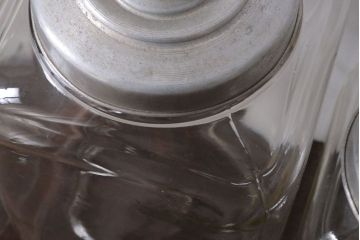 アンティーク雑貨　昭和レトロ　古い駄菓子屋のガラス瓶3個セット