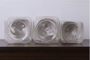 アンティーク雑貨　昭和レトロ　古い駄菓子屋のガラス瓶3個セット