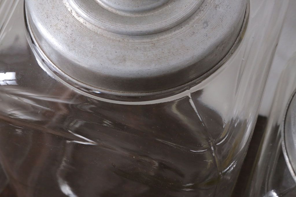 アンティーク雑貨　昭和レトロ　古い駄菓子屋のガラス瓶3個セット