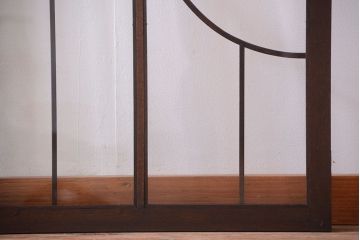 大正ロマン　幾何学デザインがモダンなアンティーク両開きガラス戸(扉・窓)
