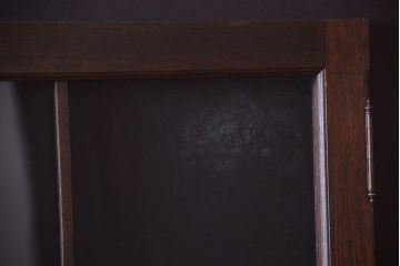 大正ロマン　幾何学デザインがモダンなアンティーク両開きガラス戸(扉・窓)