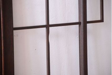 大正ロマン　幾何学デザインがモダンなアンティーク両開きガラス戸(扉・窓)