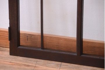 大正ロマン　幾何学デザインがモダンなアンティーク両開きガラス戸(扉・窓)