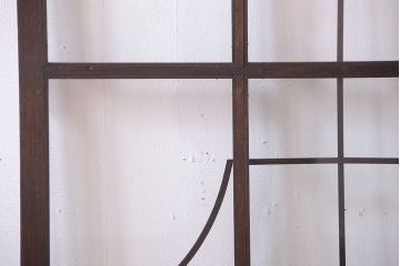 大正ロマン　幾何学デザインがモダンなアンティーク両開きガラス戸(扉・窓)
