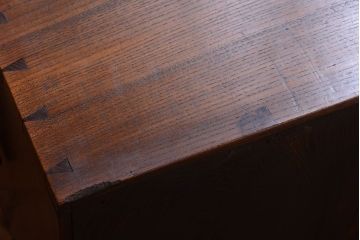 アンティーク家具　古民具・骨董　隠し付き!小振りで上質な三方欅材のアンティーク小箪笥