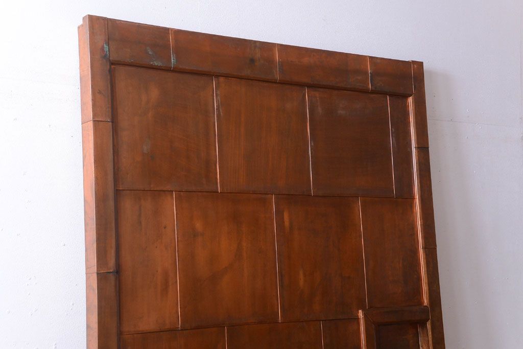 古民具・骨董　前面銅板のアンティーク蔵戸(玄関戸)