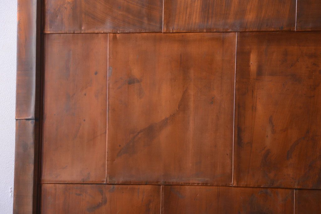 古民具・骨董　前面銅板のアンティーク蔵戸(玄関戸)