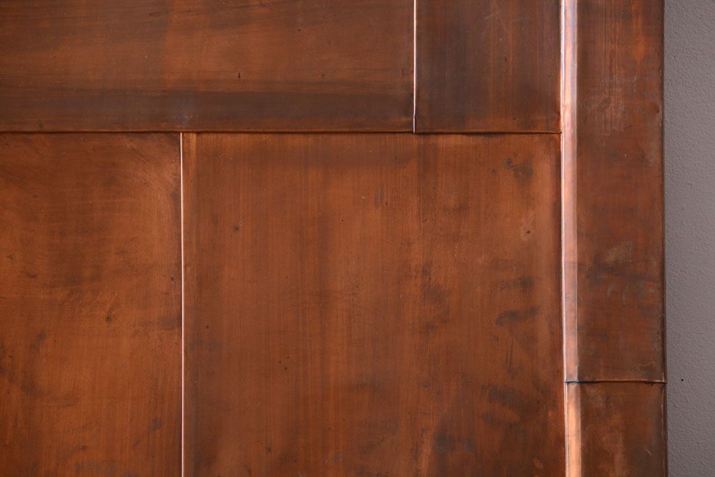 古民具・骨董　前面銅板のアンティーク蔵戸(玄関戸)